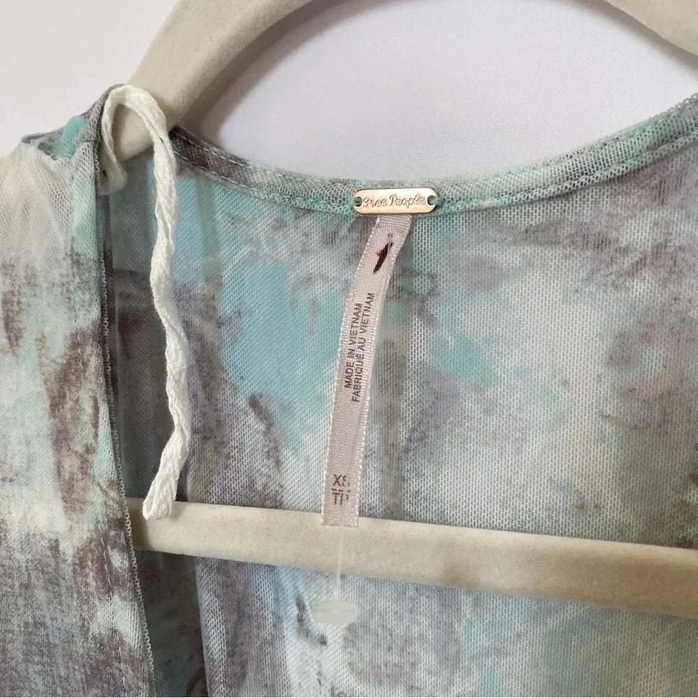 New Free People Long Sleeve Floral Boho Maxi Top XS - Picture 16 of 17